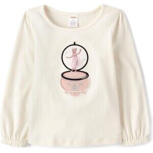 NWT Gymboree T-Shirt Girls 12 XL Cream Dancing Ballerina Dance Ballet Dancer Top
